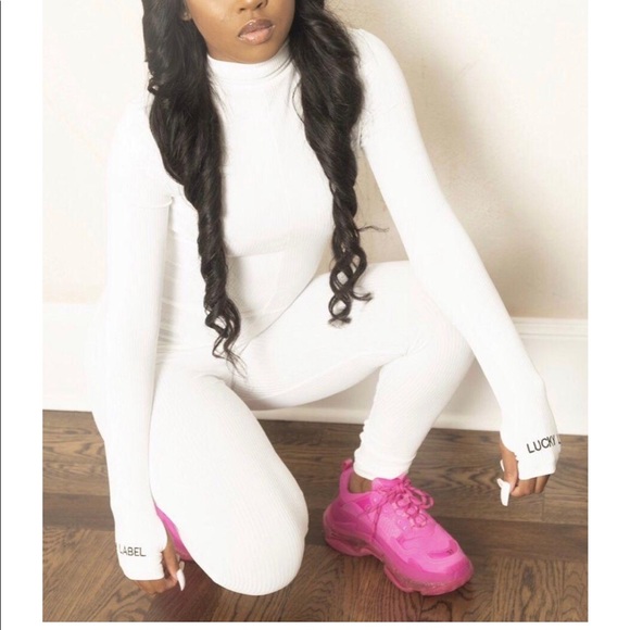 All white jumpsuit ( Lucky Label) - Picture 1 of 2